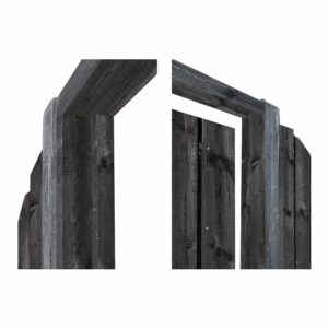 Gardenlux grenen deurkozijn met aanslagligger zwart gespoten H210xB90-150cm afbeelding  bij Reinier Looij