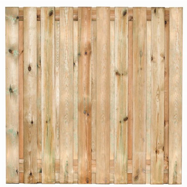 Gardenlux grenen scherm Bois 21 planks/15mm RVS geschroefd 180x180cm afbeelding  bij Reinier Looij