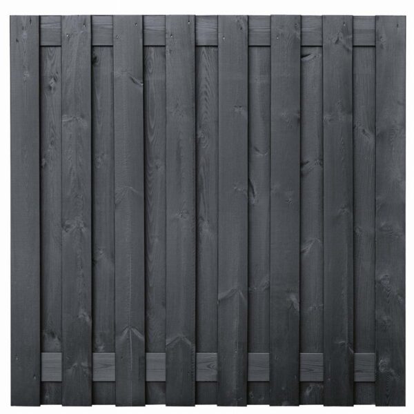 Gardenlux grenen scherm 17 planks/15mm zwart gespoten 180x180cm Arizona afbeelding  bij Reinier Looij