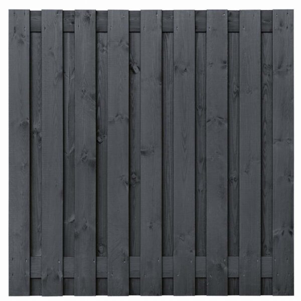 Gardenlux grenen scherm 19 planks/15mm zwart gespoten 180x180cm Tucson afbeelding  bij Reinier Looij