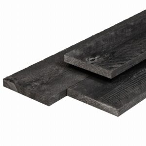 Douglas plank fijnbezaagd 2,2x20x300cm zwart gedompeld