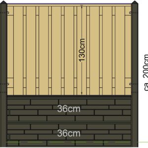 Berton paal Schie wit/grijs tussenmodel met kabeldoorvoer 280