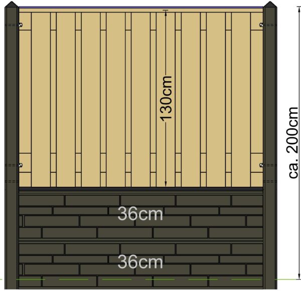 Berton paal Schie wit/grijs tussenmodel met kabeldoorvoer 280