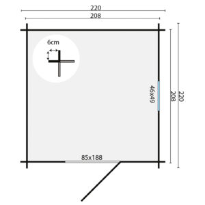 Blokhut - Tuinhuis Eigo | 19mm | onbehandeld