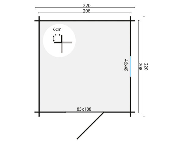 Blokhut - Tuinhuis Eigo | 19mm | onbehandeld