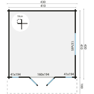 Blokhut - Tuinhuis Curran | 70mm | onbehandeld