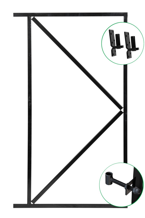 IJzeren deurframe 155x120cm zwart