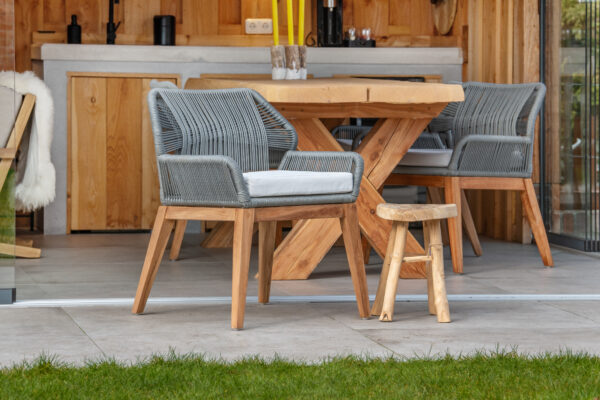 Teak tuinstoel Granada met kussen (set van 2 stoelen)