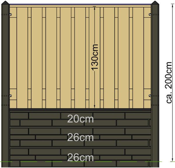 Berton paal Schie gecoat tussenmodel met kabeldoorvoer 280