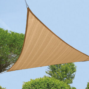 Zonnezeil driehoek zandbeige 420cm