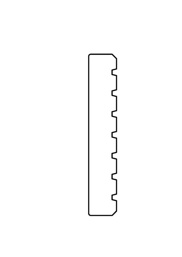 Bangkirai vlonderplank gedroogd 2.5x14.5x365 cm geschaafd 7 groeven + 1 zijde glad