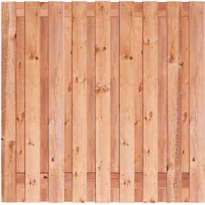 Douglas scherm 19 planks-16mm geschaafd-onbehandeld-RVS geschroefd 180x180cm Alder