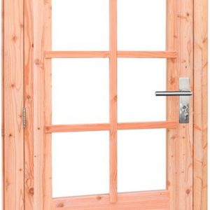 Douglas links draaiende enkele deur 201x90cm onbehandeld 8-ruits glas