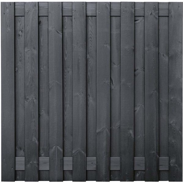 Grenen scherm 17 planks-15mm zwart gespoten 180x180cm Arizona