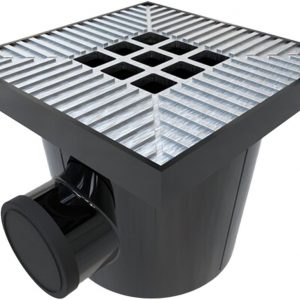 Garden Drain afvoerput 20x20cm aluminium grijs